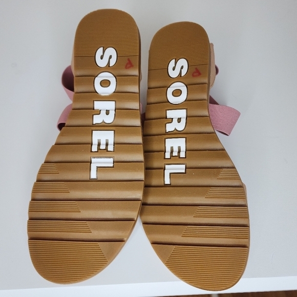 SOREL Women's Ella II‎ Flat Sandal Honest Beige And Fraser Pink Size 10 - Picture 9 of 10